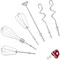 6-Piece Hand Mixer Attachments – Stainless Beaters, Dough Hooks & Whisk